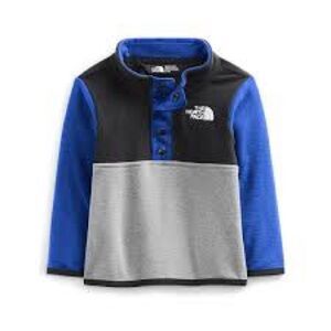 The North Face Glacier Fleece 1/4 Snap Pullover Baby 12-18M Blue Gray Colorblock